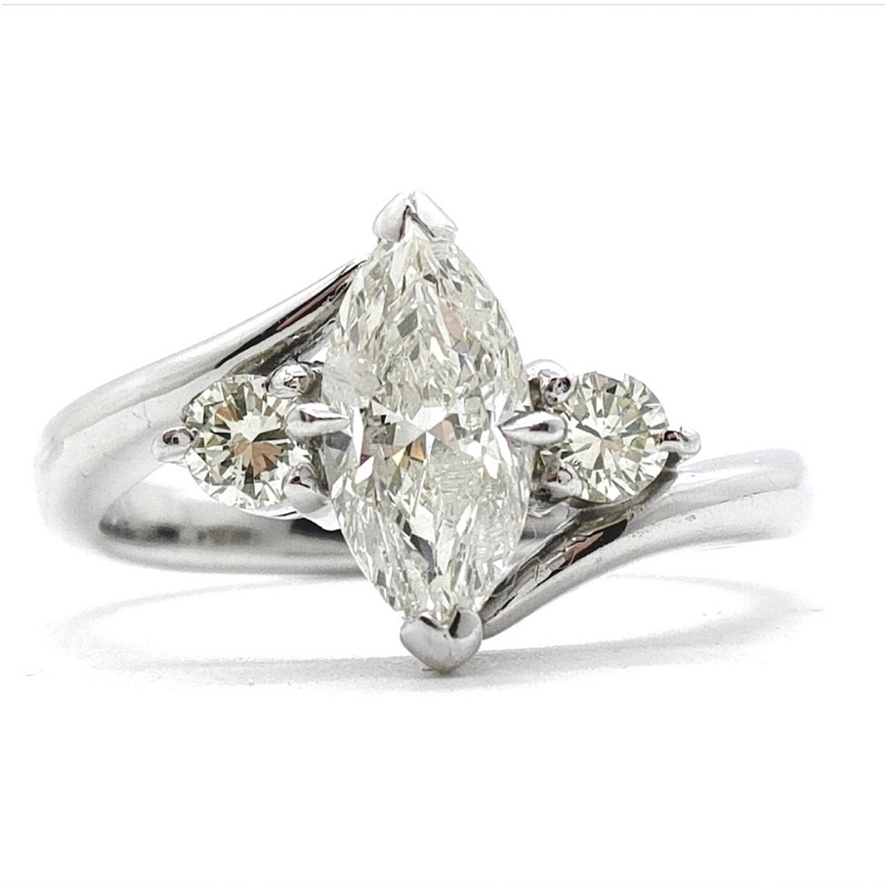 1.8ctw Natural Diamond Ring in 900 Platinum Engagement Ring white gold